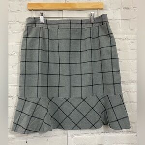 Ann Taylor Loft Womens Size 8 Gray Window Pane Fully Lined Mini Shirt